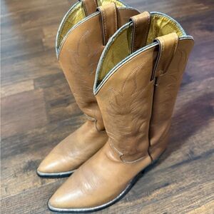 Justin Boots Tan Leather Cowboy Boots 10.5D